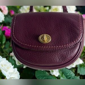 Coach Park Plum Leather Halfmoon Mini Crossbody Bag
